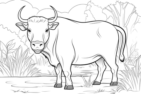 African Buffalo coloring page