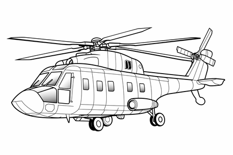 Helicopter coloring page