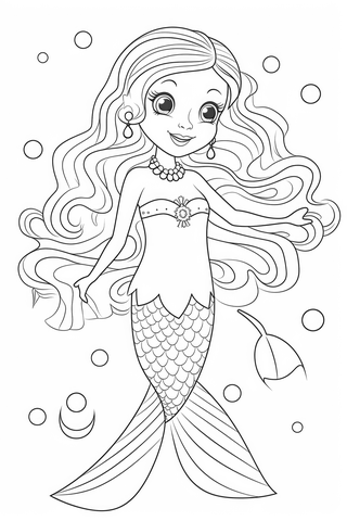 Mermaid coloring page