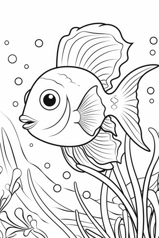 Coral reef under the sea coloring page
