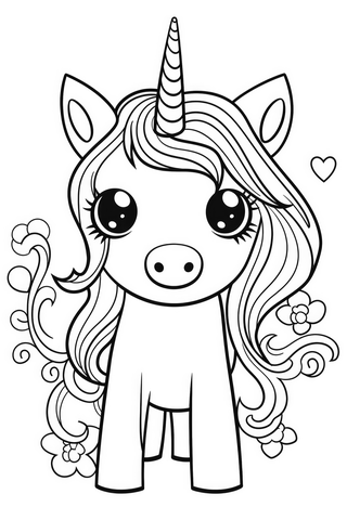 Unicorn coloring page
